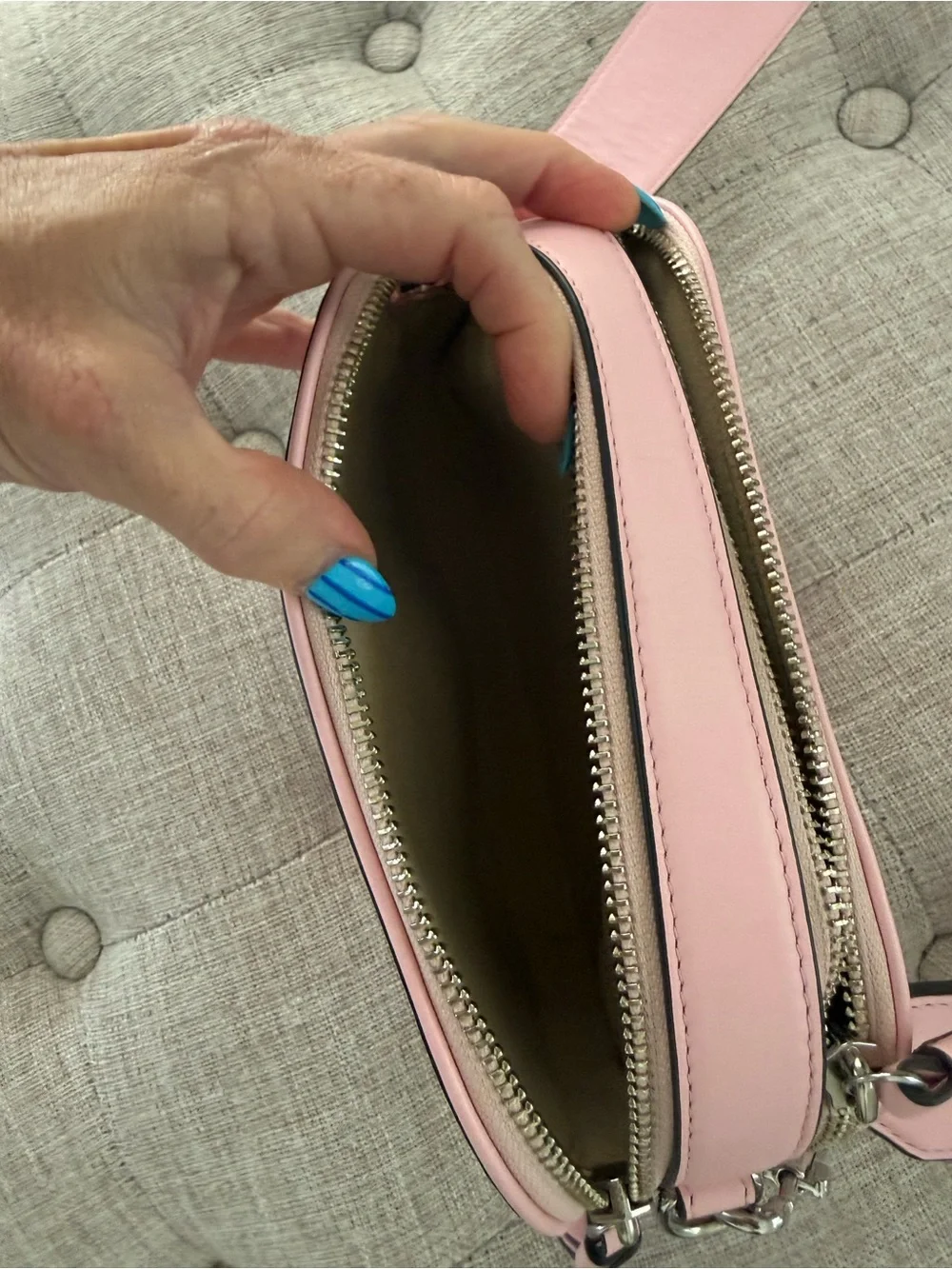 Tory Burch Blush Pink Leather Logo Crossbody